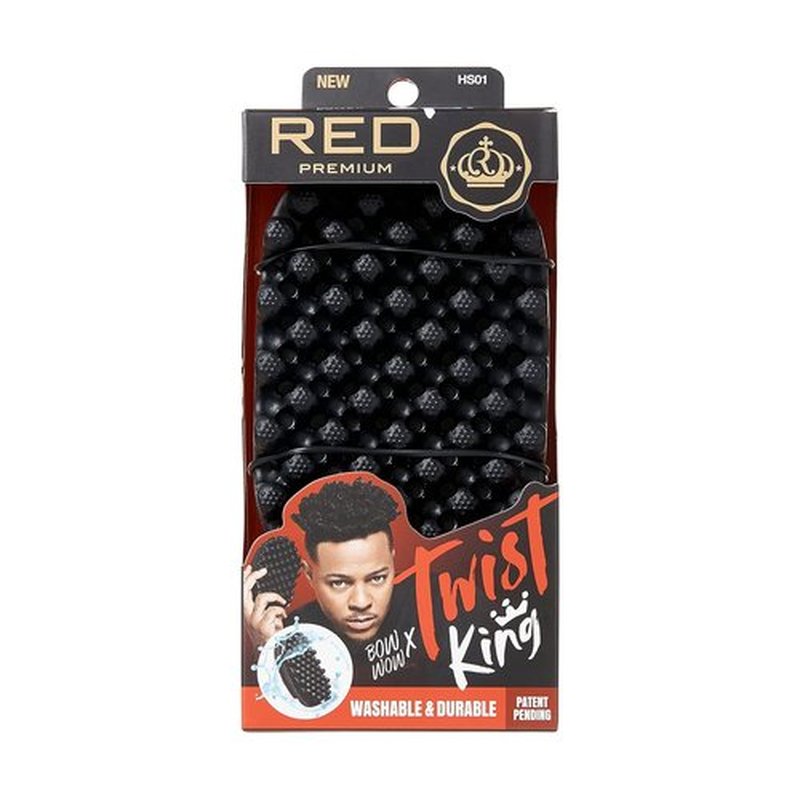 Red by Kiss Bowwow Twist King - Premium Luxury Twist Styler Comb Brush for Afro & Curly Hair | Durable & Washable