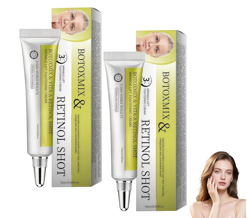 Botoxmix Wrinkle-Lift Tightening Cream - Anti-Aging Retinol Shot for Fine Lines & Pore Minimizing (2 PCS)