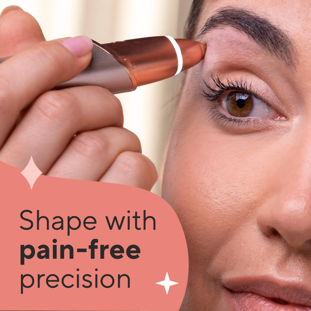 Finishing Touch Flawless Brows Eyebrow Hair Remover for Women, Electric Eyebrow Razor for Women with LED Light for Instant and Painless Hair Removal