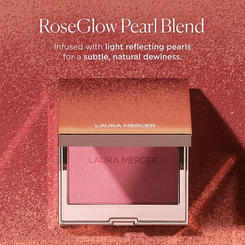 Laura Mercier RoseGlow Blush Color Infusion: Sheer Pressed Powder Blush for Cheeks, Buildable Formula, 10HR Wear, Glowing Long Lasting Color, All that Sparkles