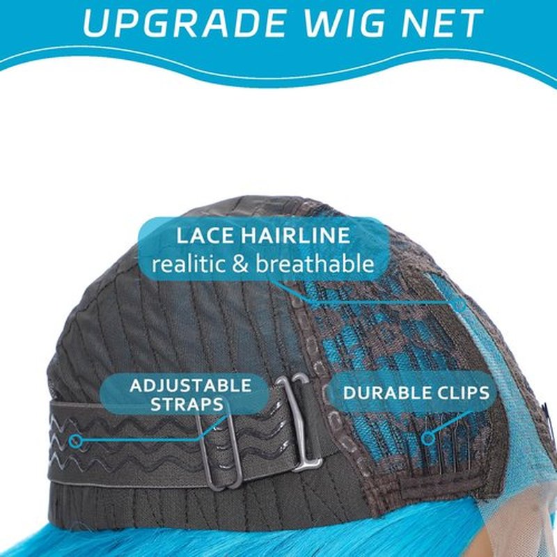 BEAUTIFA Teal Blue Wig for Women, Teal Blue Wavy Wig Middle Part 26 Inch Blue Wigs Heat Resistant Synthetic Wigs for Daily Party Use