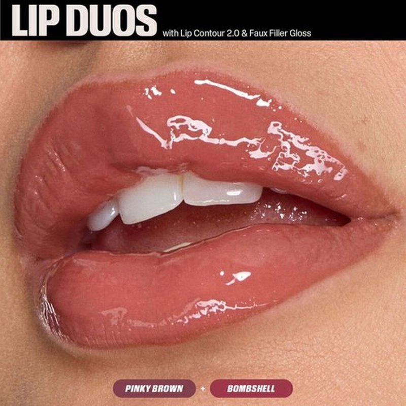 Huda Beauty Juicy Bombshell Lip Duo - Limited Edition Lip Pencil & Gloss - Travel Size