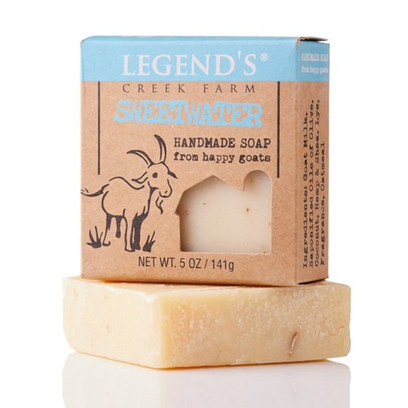 Legend's Creek Farm Goat Milk Soap - Cleansing Moisturizing Bar for Hands and Body - 5 Oz Creamy Lather, Nourishing, Gentle Natural Soap for Sensitive Skin (Sweetwater, Pack of 2)