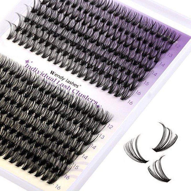 DIY Lash Clusters Natural: 280Pcs, 30D+40D, Wendy, Lightweight, Wispy, Waterproof, Cat Eye, D Curl, 12-16mm Mixed, RR126