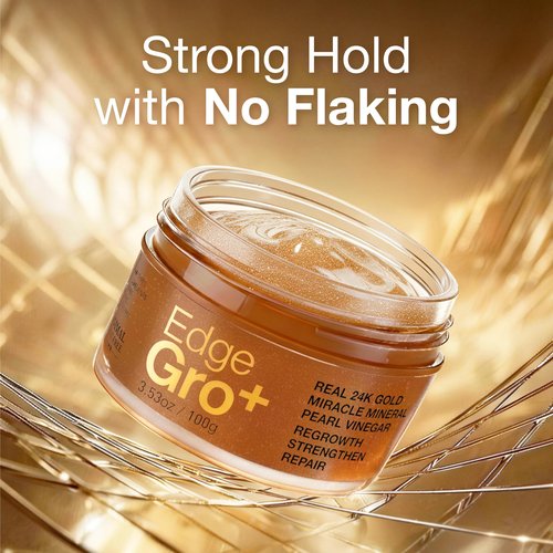 Lux Collection Edge Control Gel for 4C Hair - Maximum Hold 48 Hour Edge Control for Hair, Edge Lux Edge Gro+ with Castor Oil & Biotin, 3.53oz