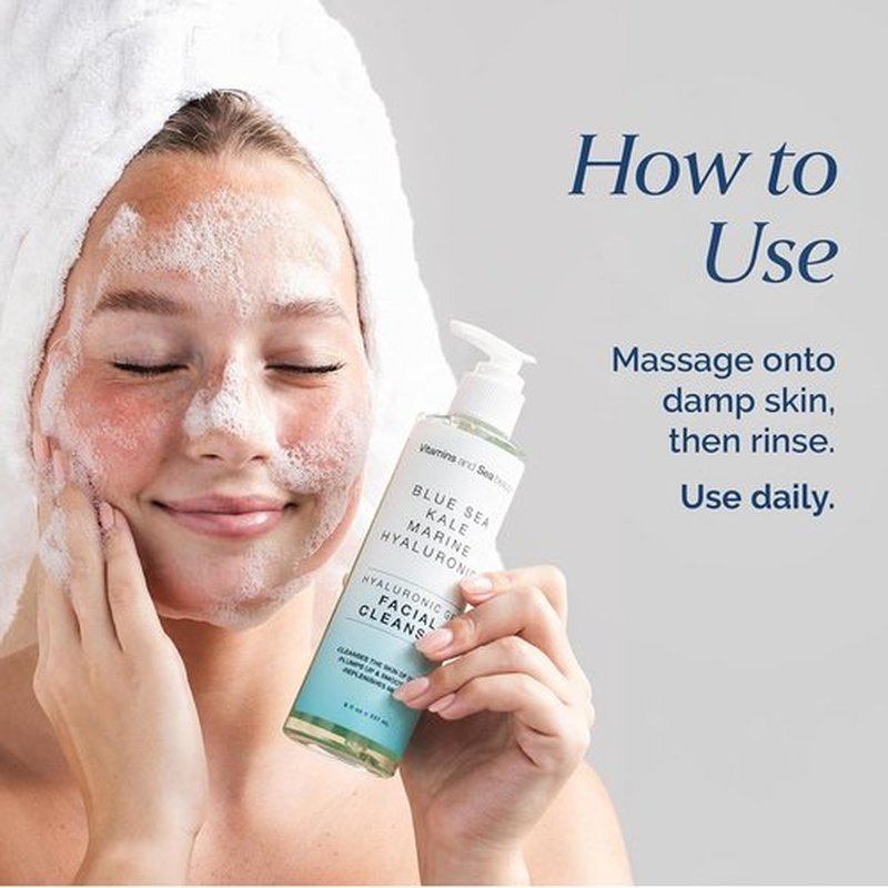Regine Switzerland Hyaluronic Gel Facial Cleanser - Hydrating & Clarifying with Blue Sea Kale, 8 fl oz