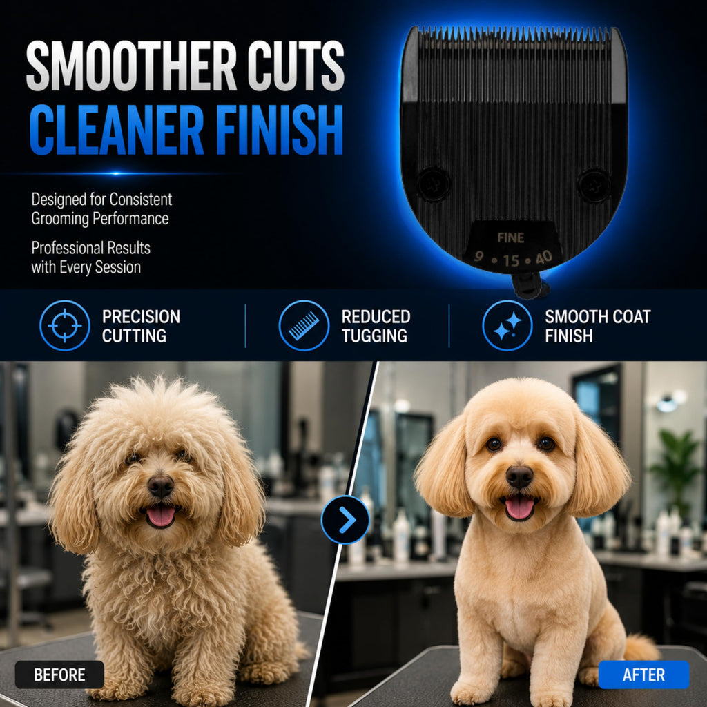 Kenchii Professional Dog Clipper Blade Flash 5 Pet Hair Clipper - Detachable Stainless Steel Blades for Dog Grooming - Hair Clippers & Accessories Pet Shaving Blades. (KEFB5-SLD)