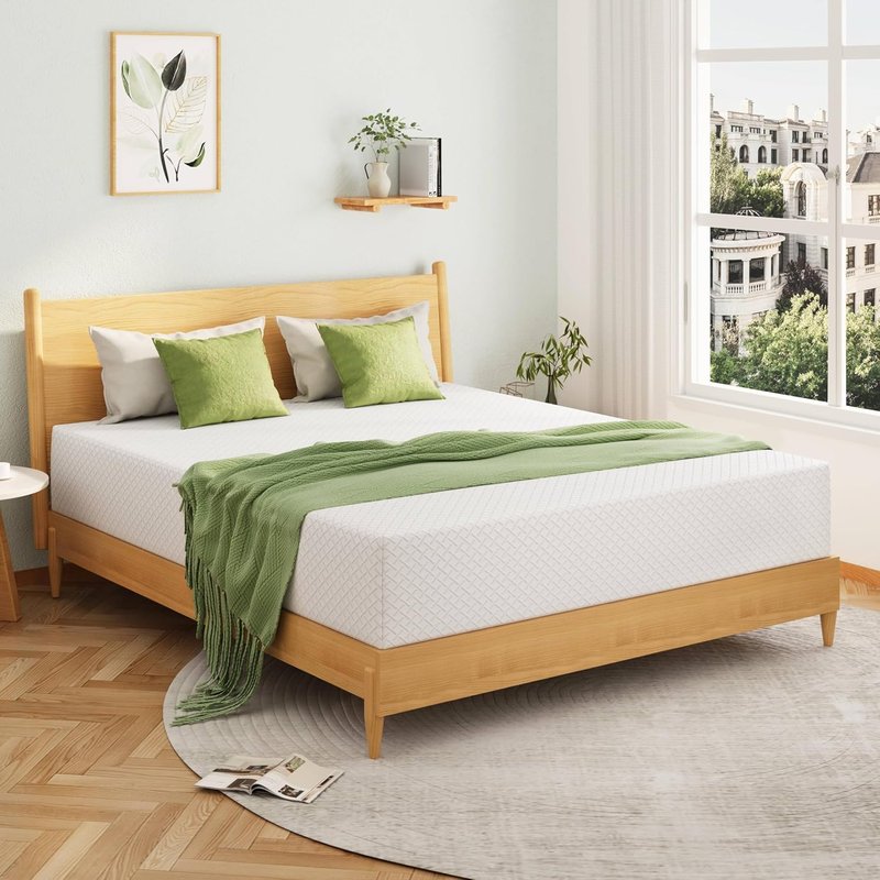 EGOHOME Twin XL Memory Foam Mattress - 14 Inch Cooling Gel Bed Mattress | Medium Firm Support, CertiPUR-US Certified, 80''L x 38''W, White