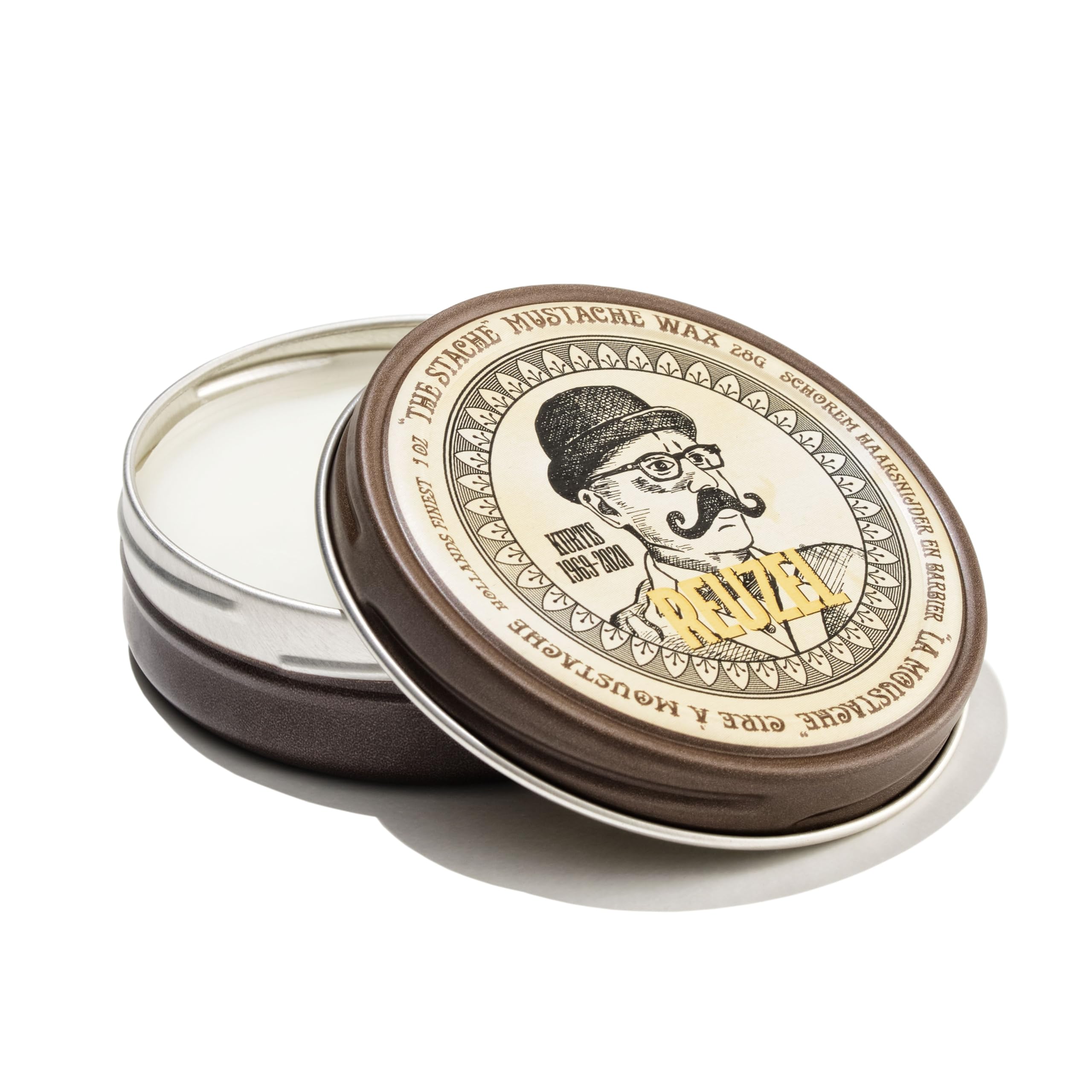 REUZEL Mustache Wax, Strong All Day Hold, Oil-Based Styling Wax, Low Shine, For All Hair Types, 1 oz