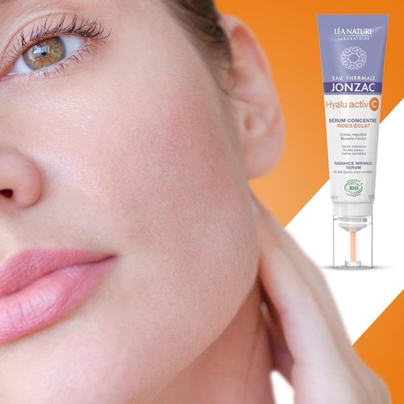 Eau Thermale Jonzac Organic Hyalu Activ C Serum - Anti-Wrinkle Vitamin C with Hyaluronic Acid | 1.01 Fl Oz