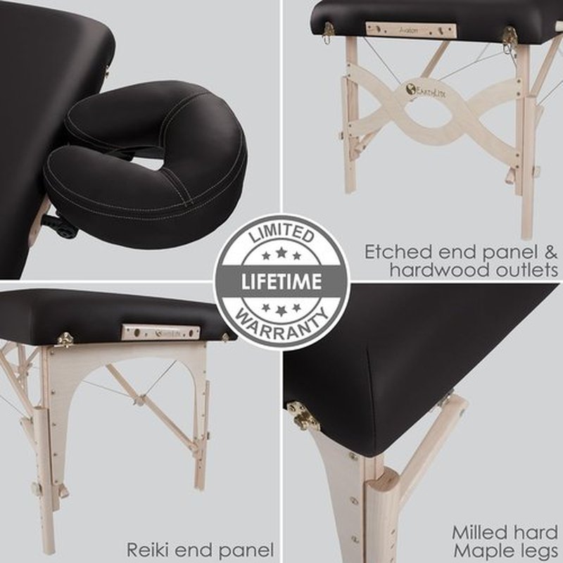 EARTHLITE Portable Massage Table Package AVALON - Premium Flex-Rest Face Cradle & Strata Cushion, 30”x73”
