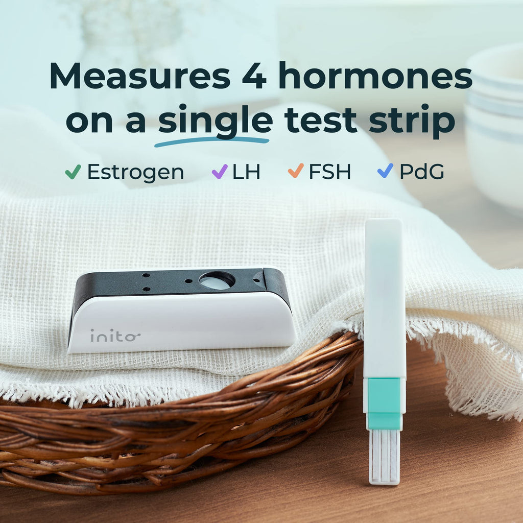 Inito Fertility Monitor & Hormone Tracker for Women | Estrogen, LH, PdG (Urine Metabolite of progesterone), FSH | Track and Confirm Ovulation | Includes 15 Strips (Compatible with iPhone 16 Pro Max)