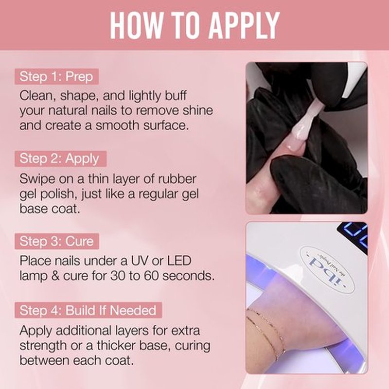 IBD Rubber Gel Polish - Bliss, LED/UV Soak Off Builder Gel for Nails, Strengthening Base Coat for Nail Polish & Extensions, 0.5 fl oz