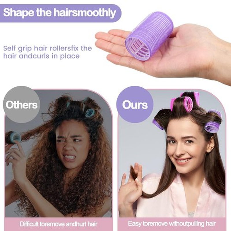 ELASO 33-Piece Hair Rollers Set - Self-Grip Curlers for All Hair Lengths | Includes Clips & Storage Bag