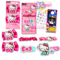 Hello Kitty Hair Accessories Set for Kids - Bundle with 2 Bows, 3 Elastics and 1 Clip, Tattoos, and More | Hello Kitty Accessories for Girls