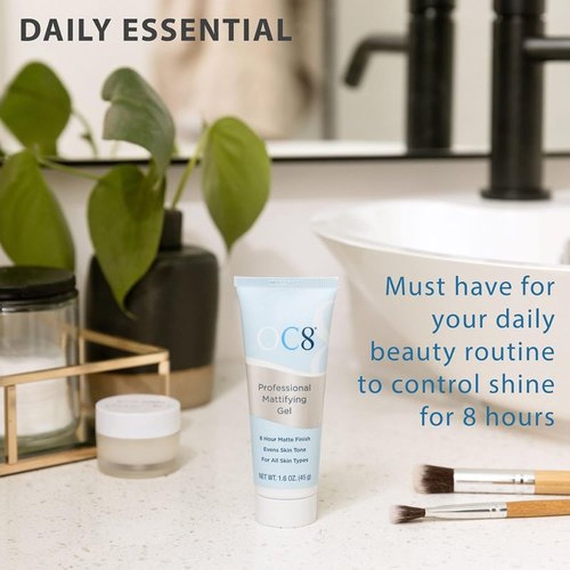 OC8 Professional Anti-Shine Mattifying Gel - Long-Lasting Oil Control for Oily Skin | 1.6 Ounces