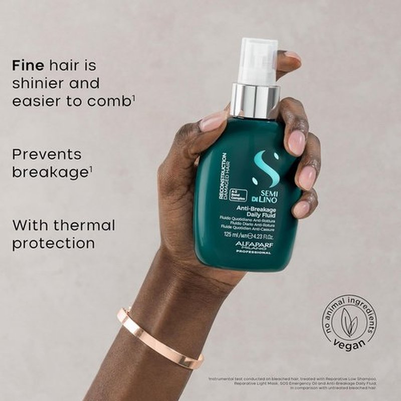 ALFAPARF MILANO Semi Di Lino Reconstruction Fluid - Anti-Breakage Hair Treatment | Heat Protection & Shine (4.23 oz)