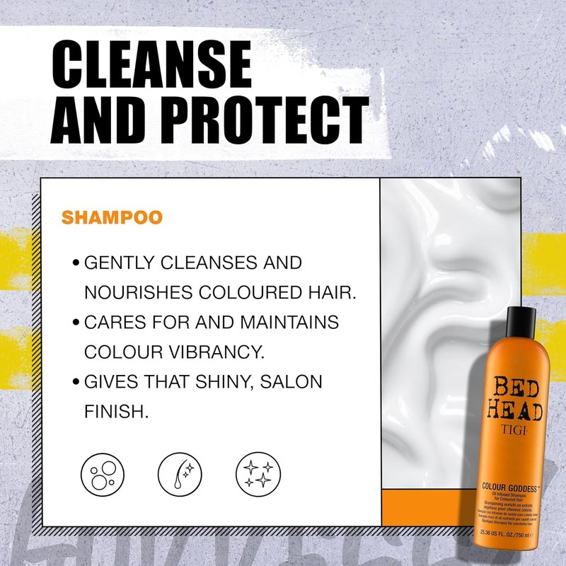 Bed Head Color Goddess Shampoo - 25.36 Fl Oz | Nourishing Formula for Vibrant Hair Color