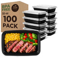 Glotoch Express Meal Prep Containers with Lids 32oz 100 Pack (200 Piece)