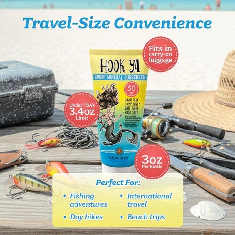 Hawaii Reef Compliant Non-Nano Mineral Sunscreen - 3oz Travel Size | UVA/UVB Protection, Fragrance-Free