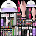 Nail Kit for Beginners with Everything: Practice Nail Hand U V Lamp Acrylic Nail Liquid Set with Drill Starter Nail Set Gifts for Beginners Home Salon