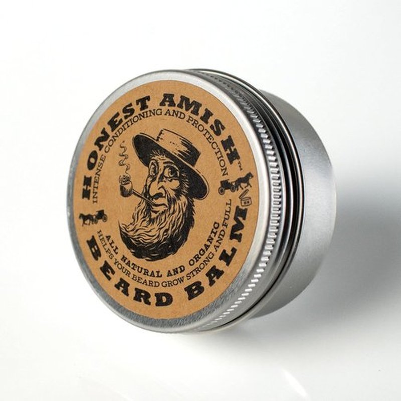 Honest Amish Beard Balm - Natural Leave-in Conditioner for Soft, Manageable Beards - 2 Ounce Tin