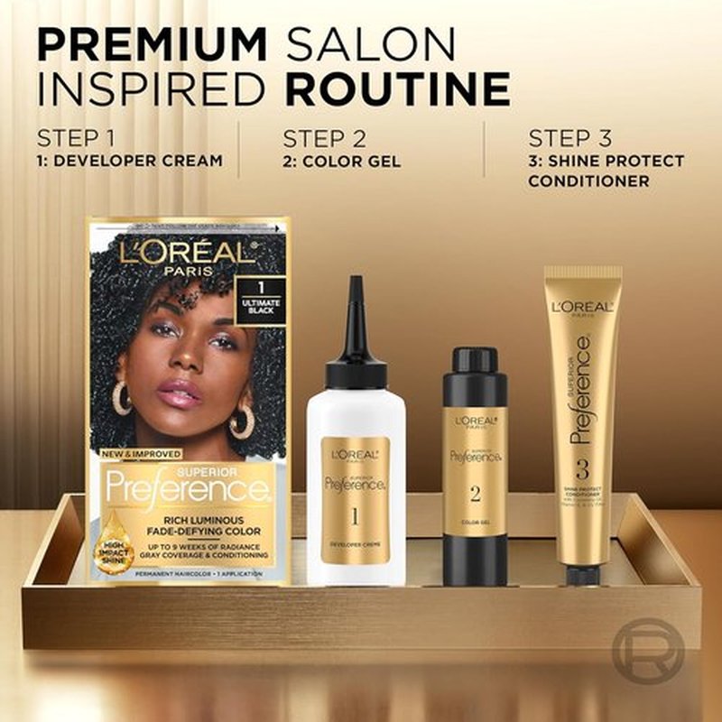 L'Oreal Paris Hair Color - Superior Preference Luminous Fade-Defying Dye, Light Golden Blonde 9G, 1 Kit