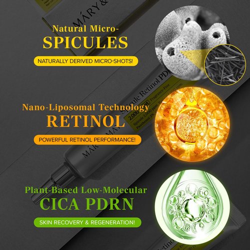 Mary&May Spicule Retinol PDRN Cream - Korean Face Moisturizer with Marine Spicules & Nano Liposome Retinol - Pore Firming Treatment for Sensitive Skin, 15g / 0.5 oz