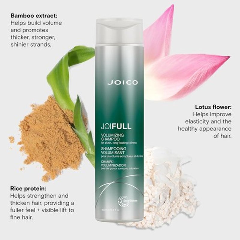Joico JoiFULL Volumizing Shampoo - Instant Body & Long-Lasting Fullness for Fine Hair | Boost Shine with Lotus & Bamboo Extract