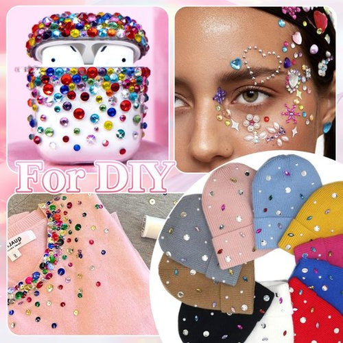 24 Grids Color Resin Rhinestones for Crafting, Color Nail Art Rhinestones, Multi Shapes Sizes Bedazzling Gems Rhinestones for DIY Crafts Clothing Tumblers Shoes Fabric Nail Art