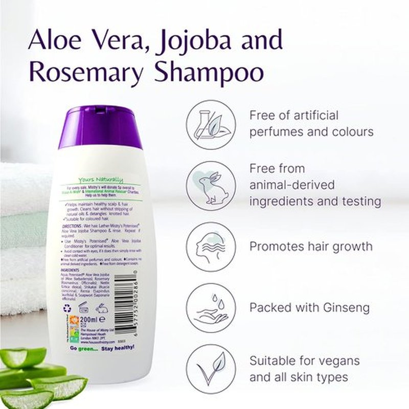 Aloe Vera Jojoba Shampoo - Organic Aloe Vera & Rosemary Infusion | 200ml Natural Hair Care