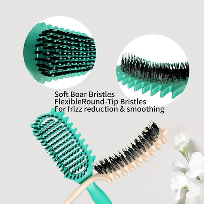 New Curl Defining Brush Ventilated Boar Bristle Hair Brush,Curl Brush For Curly Hair Wet,Curly Hair Brush For Valentines day gifts Women And Men (Pink)