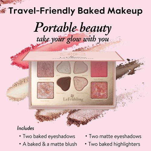 Lefruhling All in one Full Size Travel-Friendly Baked Makeup Palette,High Pigmented Long Lasting, glitter Shimmer Matte,Bronzer Blush Highlighter and Eyeshadows