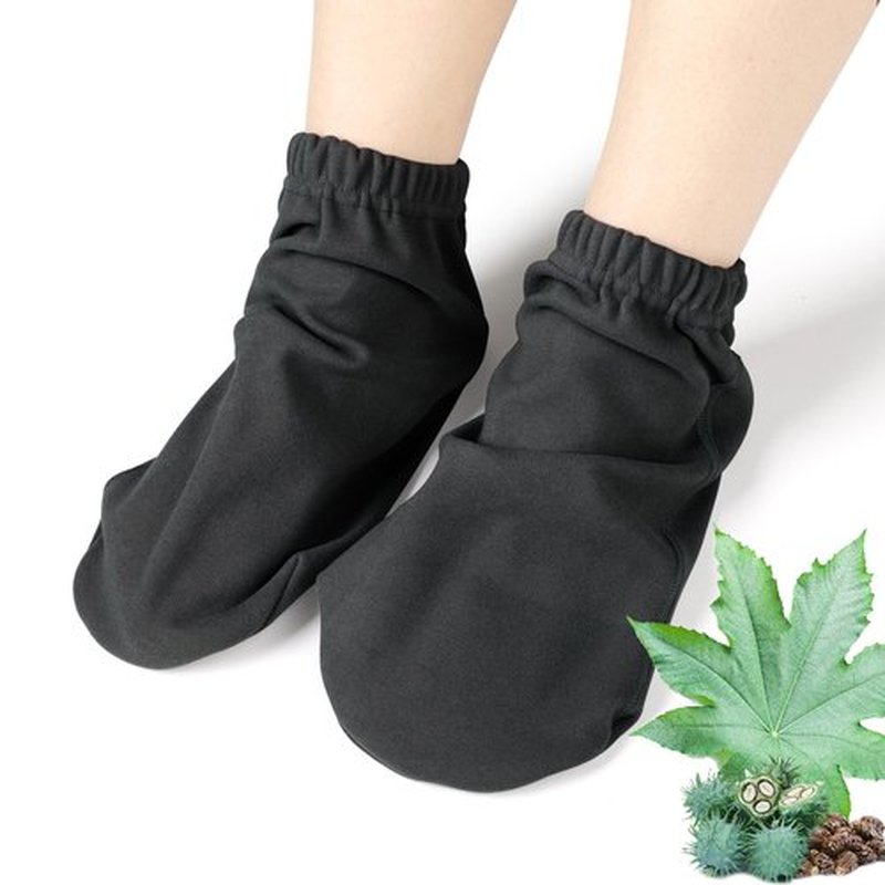 Castor Oil Pack Wrap Organic Cotton for Women, Castor Oil Socks for Feet Arthritis, Sleep Socks Black(Oil are Not Include)