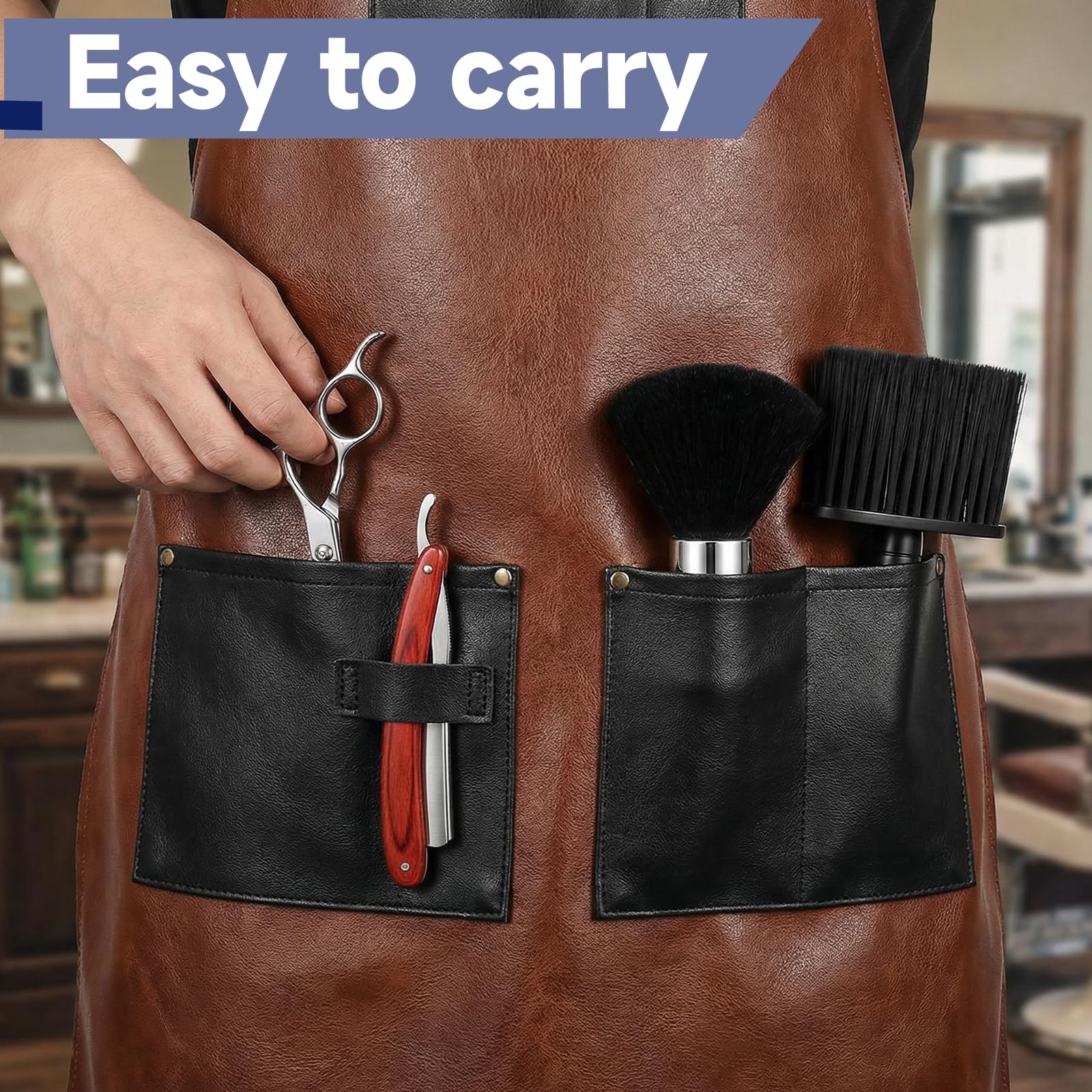 2 PCS Barber Brush and Neck Duster Set, Professional Barber Accessories Neck Duster Brush, Hair Cutting Supplies for Cleaning Salon Hair Styling Tools, Black