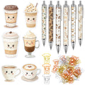 Gilprop 54 Pcs Coffee Theme Gifts 6 Pads Sticky Notes Memo Note 12 Cute Ballpoint Pens 36 Coffee Cup Shaped Paper Clips Bookmarks for Office Supplies Party Favor Coworker Employee Staff Team Gifts
