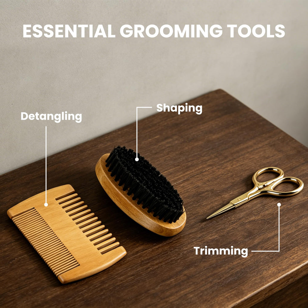 DayixCare Beard Grooming Kit for Black Men, Beard Care Kit for Black Men w/Oil, Balm, Brush, Comb and Scissors, Valentines Birthday Gifts for Dad Husband Boyfriend