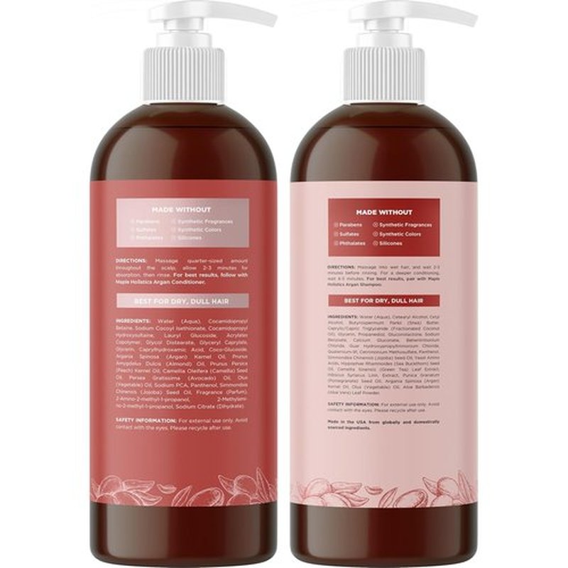 **Argan Oil Shampoo & Conditioner Set | Moisturizing Formula for Dry Hair, Frizz & Split Ends**