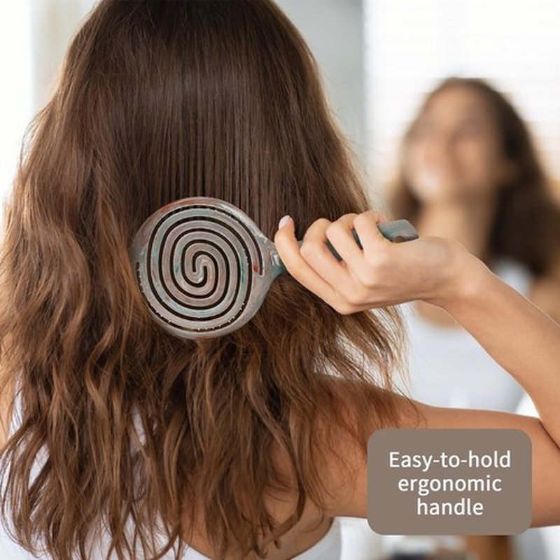 BLUSHMARKS Detangling Wet Hair Brush for Thin or Straight Hair, Vented Detangler Hairbrush with Double-Layered Ultra and Soft-Nylon Bristles for Wet or Dry Hair, Gift for Women Girls Kids