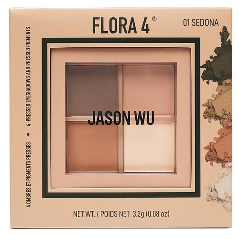 Jason Wu Flora 4 Eye Shadow Pallete - 4 Pigmented, Buildable, Blendable Color Pallete - 0.08 oz (Sedona)