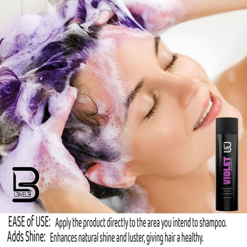 L3 Level 3 Violet Shampoo with Color Protection - Moisture Balance - Hair Repair and Strengthen - 9.47 Fl Oz