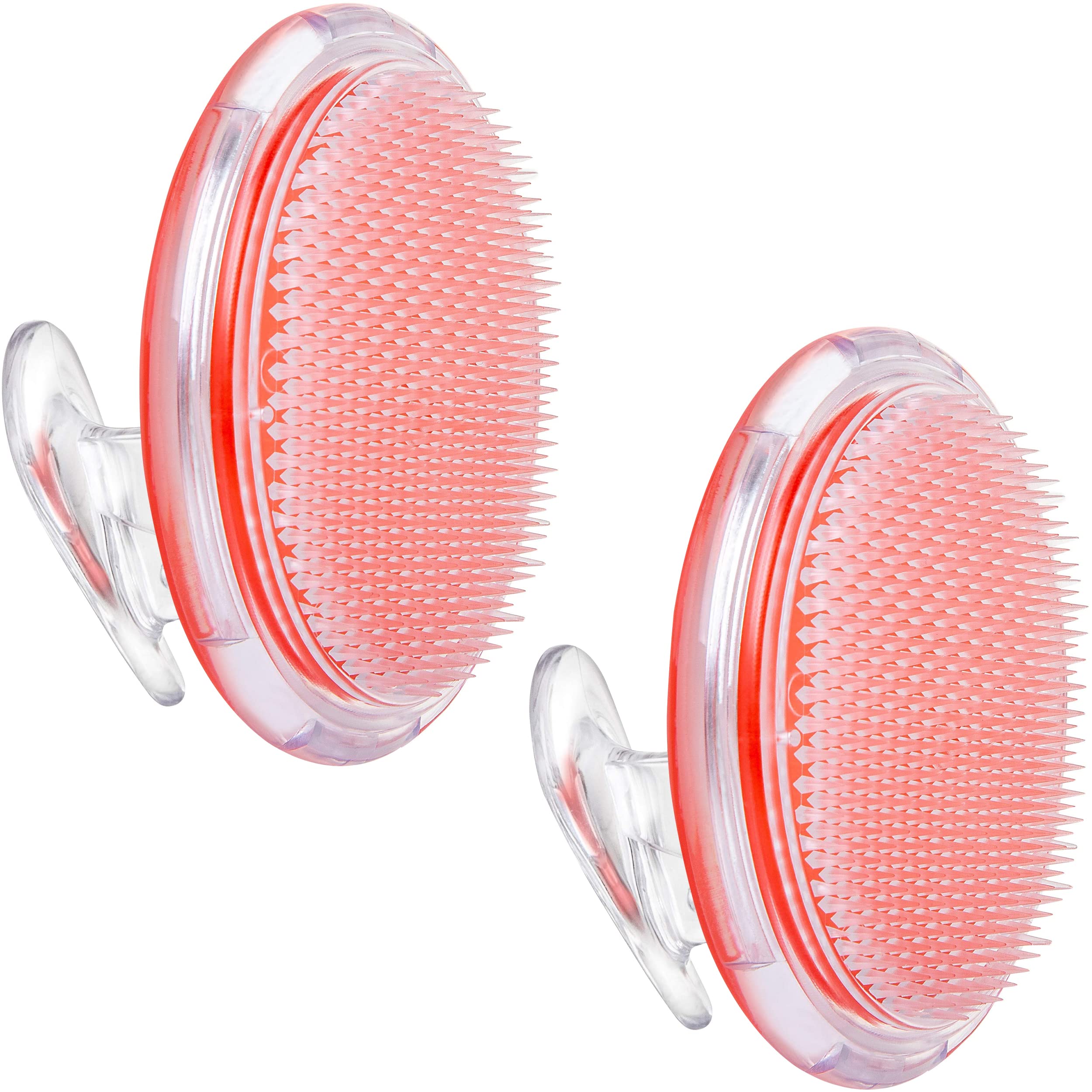 2-Pack Exfoliating Body Scrubber by Dylonic - Ingrown Hair & Razor Bump Solution - Silicone Back Scrubber - 4x3 Inch - Pre-Shave Body Exfoliator - Unisex Shower Essential - Orange