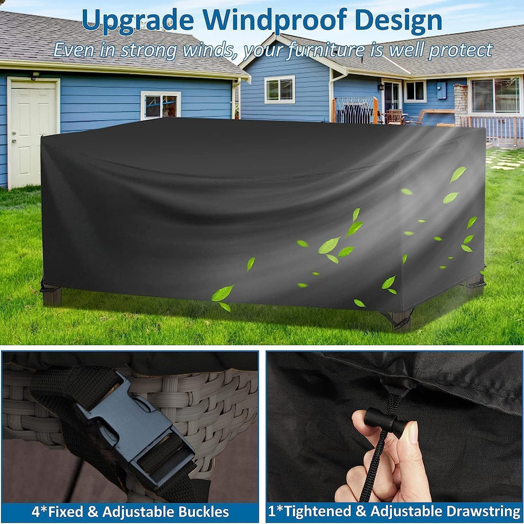 Wanocean Patio Furniture Covers Waterproof, 55x55 Outdoor Furniture Cover with Storage Bag, Outdoor Table and Chair Cover for Rain, UV, Snow and Dust（55" L x 55" W x 35" H）