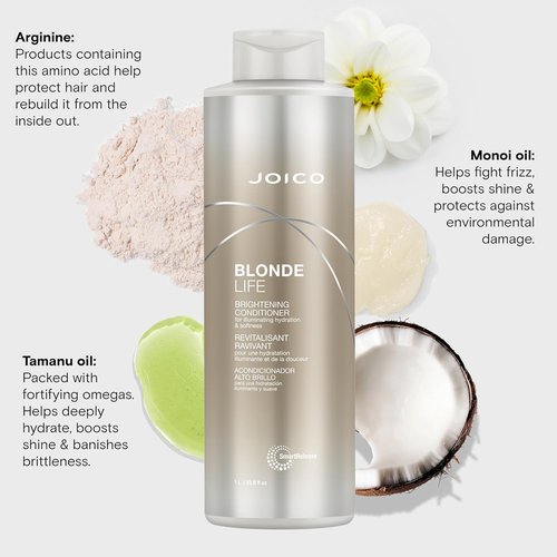 Joico Blonde Life Brightening Conditioner - Illuminate Hydration & Softness for Blonde Hair | Sulfate-Free with Monoi & Tamanu Oil