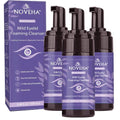 NOVEHA Lavender and Tea Tree Oil Eyelid Foaming Cleanser | Hydrating Hypoallergenic Daily Soap For Eyelashes and Lids, For Demodex, MGD, Stye Eye, Eye Irritations & Dry Skin | 3.38 fl oz (3PK - 100ml)
