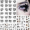 JoyfulGlam 110+ PCS Halloween Face Tattoos, Spider Tattoo Temporary, Halloween Witch Makeup for Women, Halloween Costume Accessories for Adult Kids