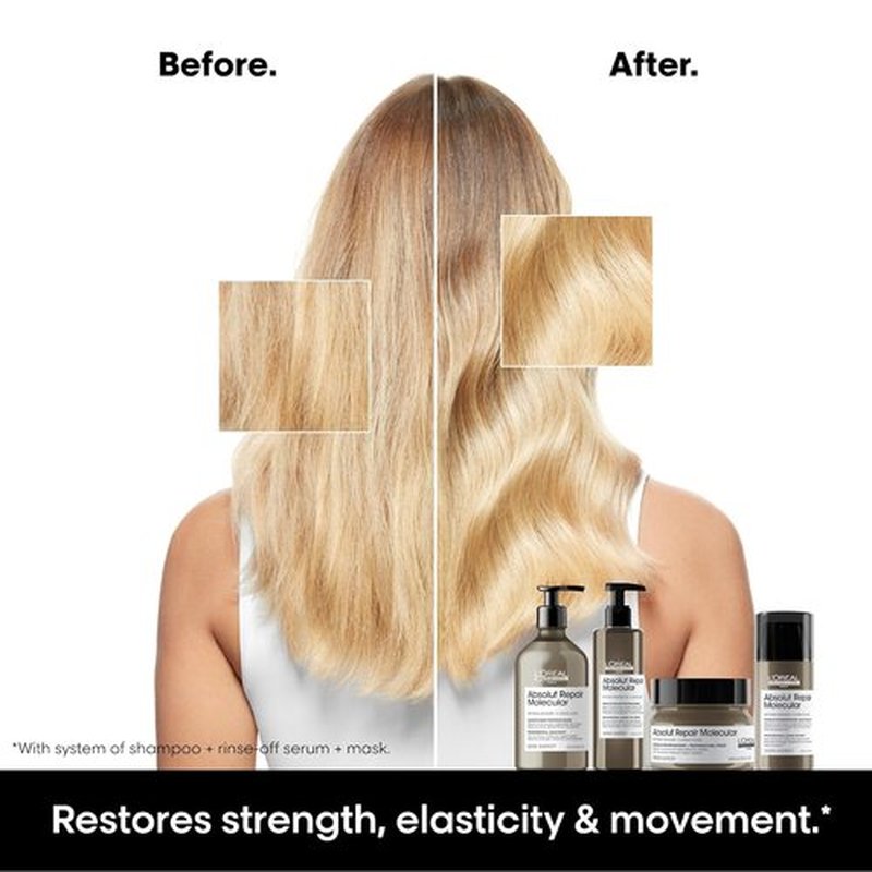L'Oréal Professionnel Paris Absolut Repair Hair Care Set - Sulfate-Free Shampoo, Serum & Leave-In Mask for Damaged Hair with Peptide Bonder & Amino Acids
