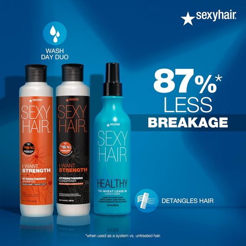 SexyHair I WANT STRENGTH Shampoo & Conditioner - 73% Less Breakage | Safe for Color-Treated Hair