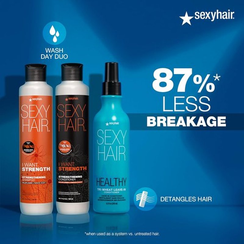 SexyHair Healthy Tri-Wheat Leave-In Conditioner - Enhances Detangling & Reduces Breakage | Moisture, Smoothness & Shine