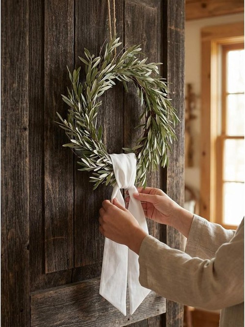 Skiennix White Linen-Style Wreath Sash - 2 Pieces, 55"x5.1" Blank Ribbon for DIY Embroidery & Monogram Decor
